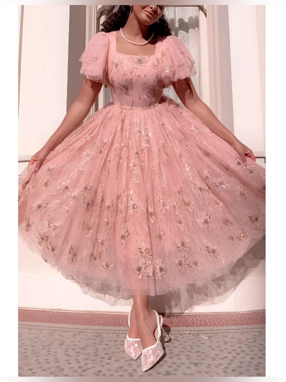 JessaKae Pink Sequin Tulle Dress XS